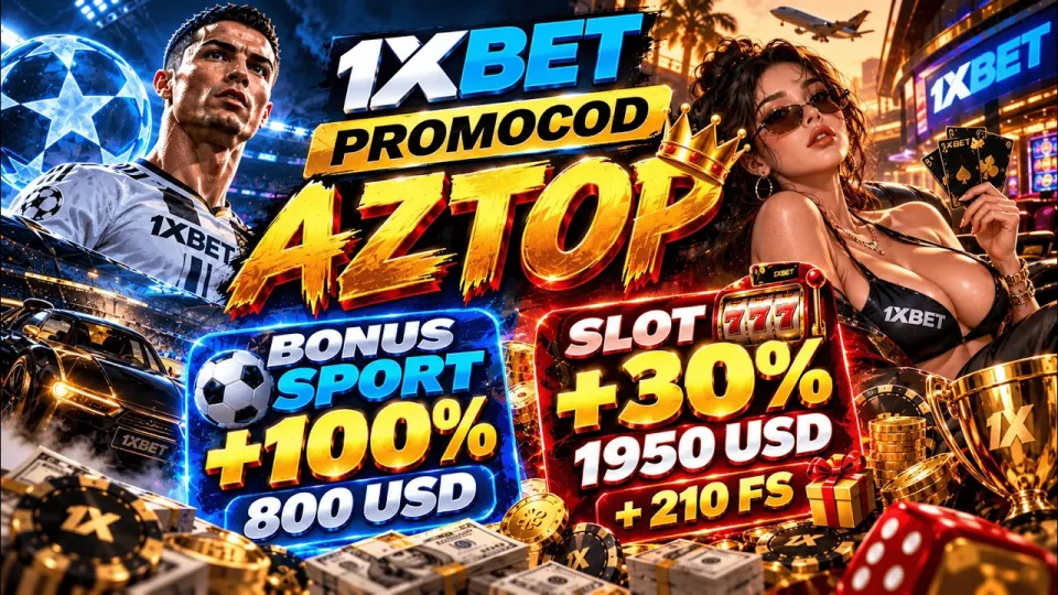 The 1xbet new account promo code AZTOP unlocks a fast signup bonus on sport and slots